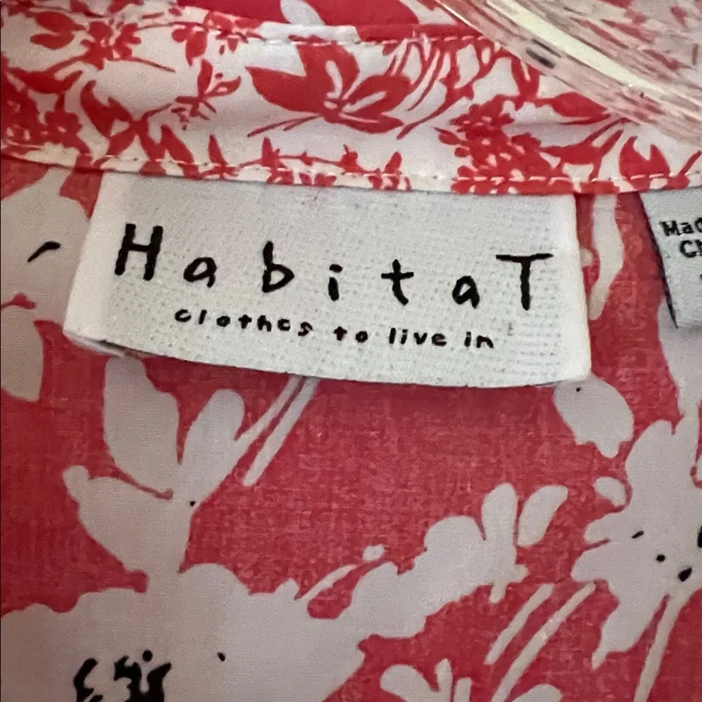 Habitat Red Floral Hidden-Button Tunic - Picture 3 of 3